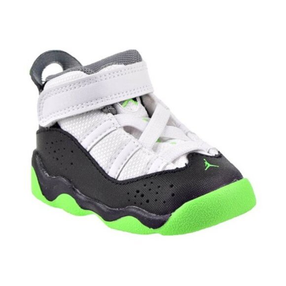 Jordan 6 Rings Shoes Sneakers White / Green 323420-130 Toddler - Picture 5 of 8